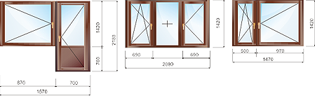 2 к. кв. - деревянные окна для типовых квартир в домах серии П-46м.