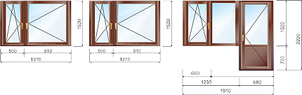 2 к. кв. - деревянные окна для типовых квартир в домах серии 1605/12