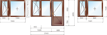 2 к. кв. - деревянные окна для типовых квартир в домах серии П-68.