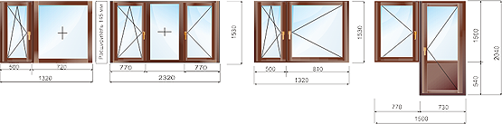 3 к. кв. - деревянные окна для типовых квартир в домах серии П-68.