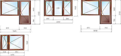 3 к. кв. - деревянные окна для типовых квартир в домах серии П-46м.