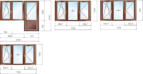 3 к.кв. - деревянные окна для типовых квартир в домах серии П-44.