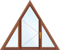 Треугольное окно с одной поворотной створкой.